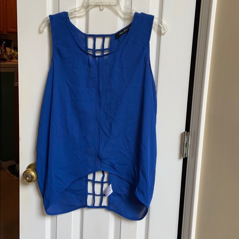 Blue silk top